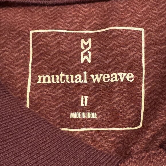 Mutual Weave Men's Pullover Burgundy Herringbone Polo Shirt Big Tall Size LT NWT - Picture 4 of 4